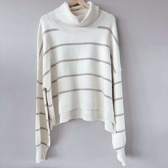Free People Paulie Stripe Turtleneck Sweater New with tags! Oversized sweater - Picture 3 of 14